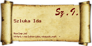 Szluka Ida névjegykártya
